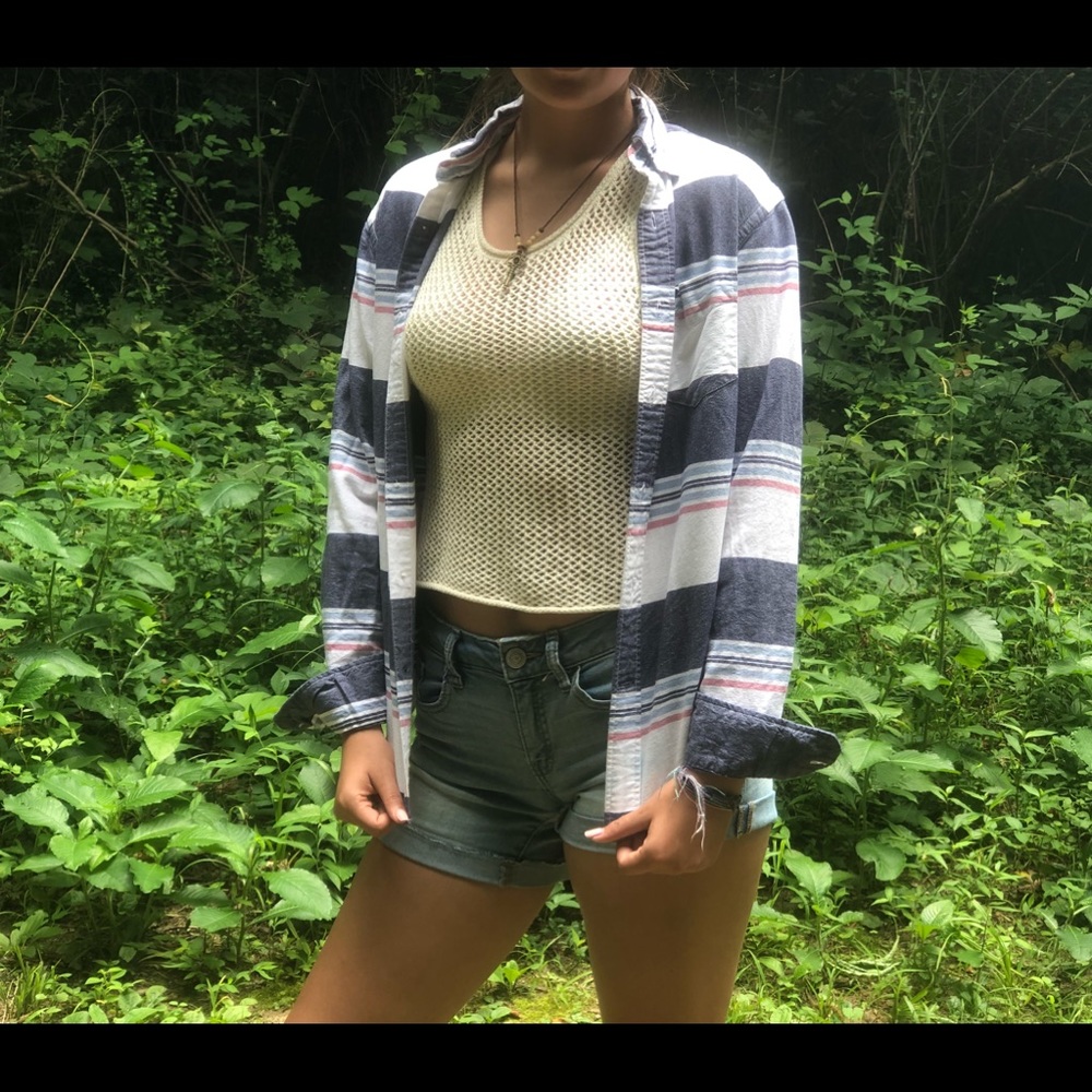 Striped button down